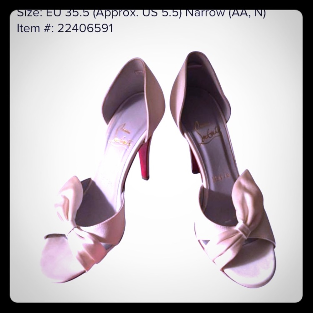 Christian Louboutins white satin/ bridal